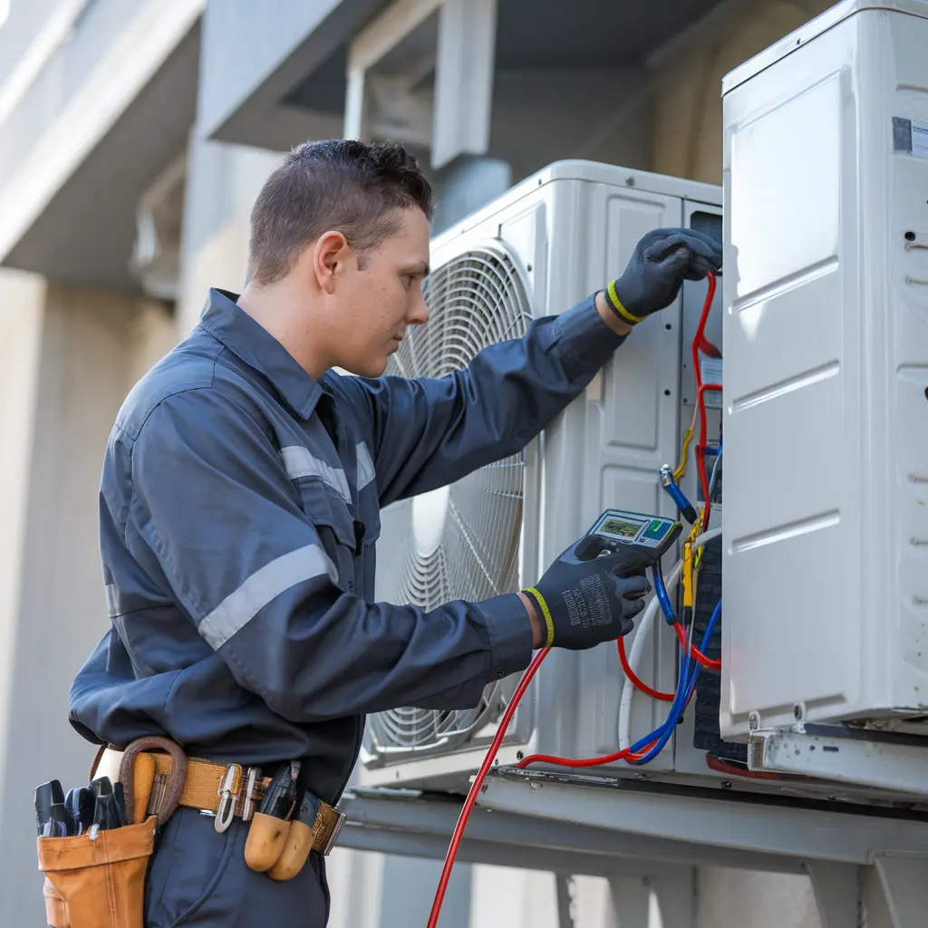 HVAC professional at work